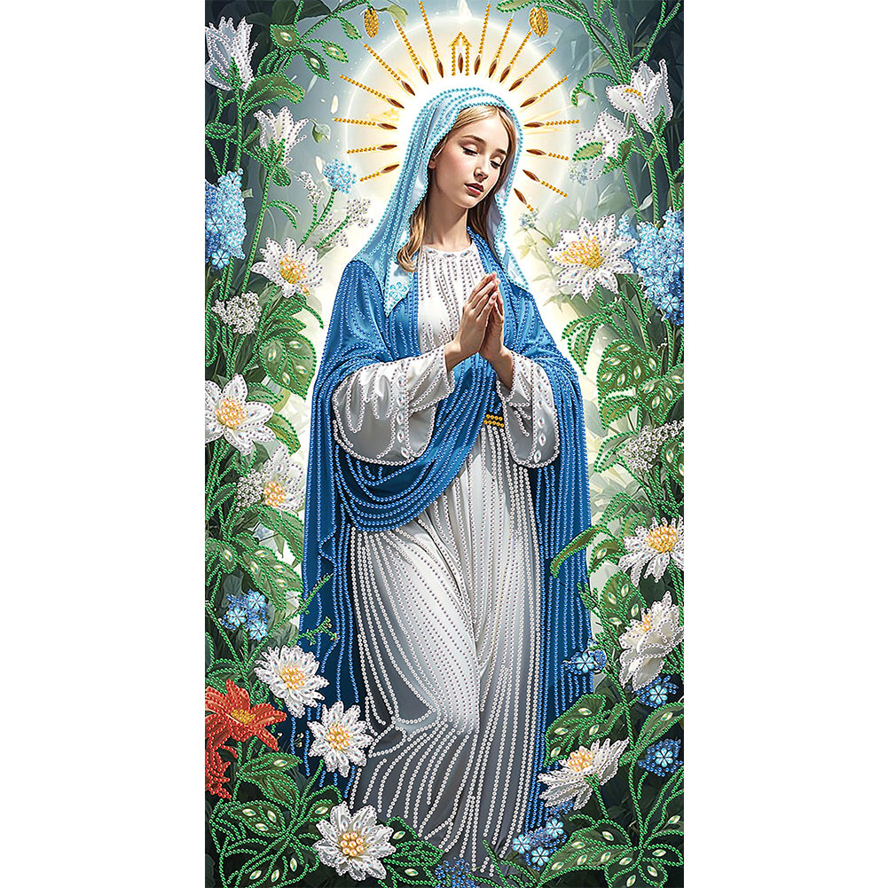 Diamond Painting - Partial Special Shaped - Our Lady of Jesus religion (40*70CM)