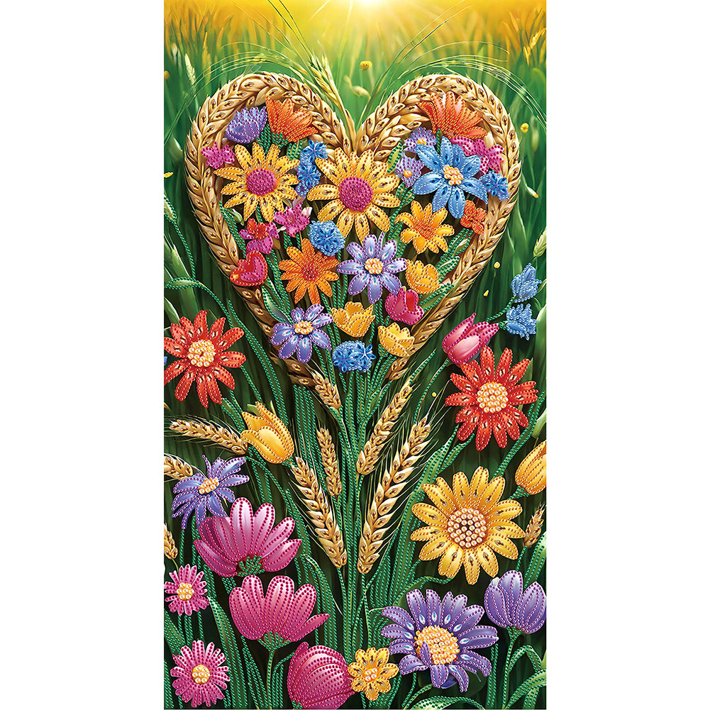 Diamond Painting - Partial Special Shaped - Love flowers (40*70CM)