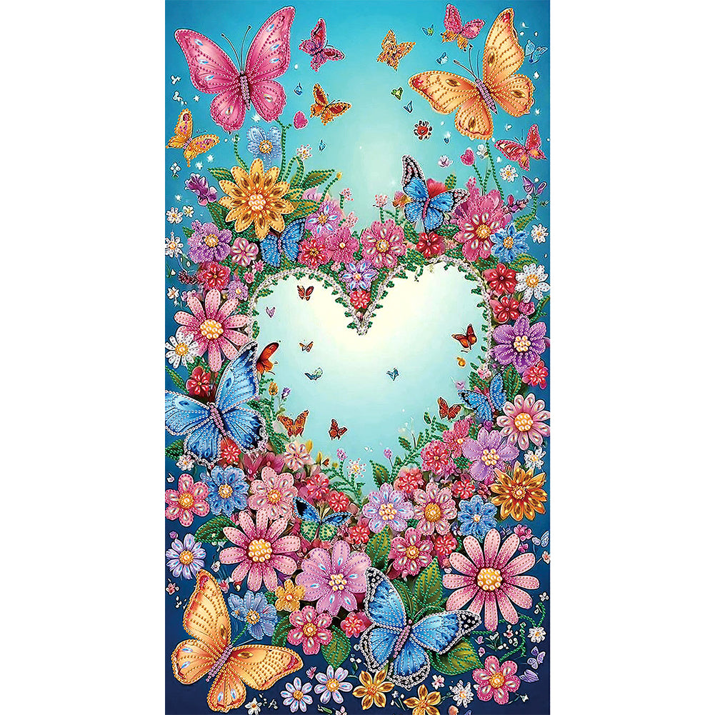 Diamond Painting - Partial Special Shaped - Love flowers (40*70CM)