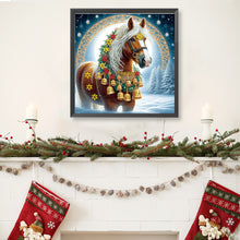 Load image into Gallery viewer, Diamond Painting - Partial Special Shaped - Christmas horse (40*40CM)
