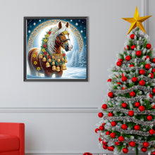 Load image into Gallery viewer, Diamond Painting - Partial Special Shaped - Christmas horse (40*40CM)
