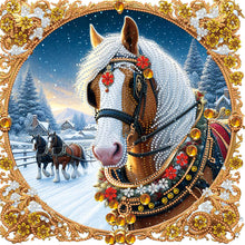 Load image into Gallery viewer, Diamond Painting - Partial Special Shaped - Christmas horse (40*40CM)
