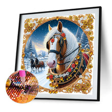 Load image into Gallery viewer, Diamond Painting - Partial Special Shaped - Christmas horse (40*40CM)
