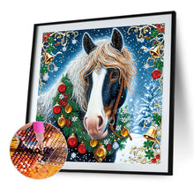 Load image into Gallery viewer, Diamond Painting - Partial Special Shaped - Christmas horse (40*40CM)
