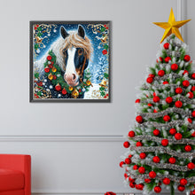 Load image into Gallery viewer, Diamond Painting - Partial Special Shaped - Christmas horse (40*40CM)
