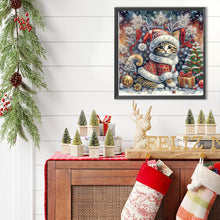 Load image into Gallery viewer, Diamond Painting - Partial Special Shaped - Christmas kitten (30*30CM)
