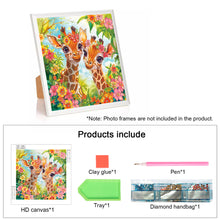 Load image into Gallery viewer, Diamond Painting - Partial Special Shaped - Funny giraffe (30*30CM)
