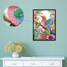Load image into Gallery viewer, Diamond Painting - Partial Special Shaped - Flower hummingbird (30*40CM)
