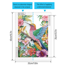Load image into Gallery viewer, Diamond Painting - Partial Special Shaped - Flower hummingbird (30*40CM)
