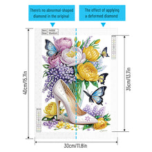 Load image into Gallery viewer, Diamond Painting - Partial Special Shaped - Flower high heels (30*40CM)
