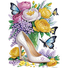 Load image into Gallery viewer, Diamond Painting - Partial Special Shaped - Flower high heels (30*40CM)
