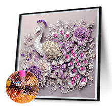 Load image into Gallery viewer, Diamond Painting - Partial Special Shaped - Peacock (30*30CM)
