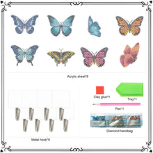 Load image into Gallery viewer, 8Pcs Diamond Painting Hooks Butterfly Diamond Art Craft Wall Hooks Home Decor
