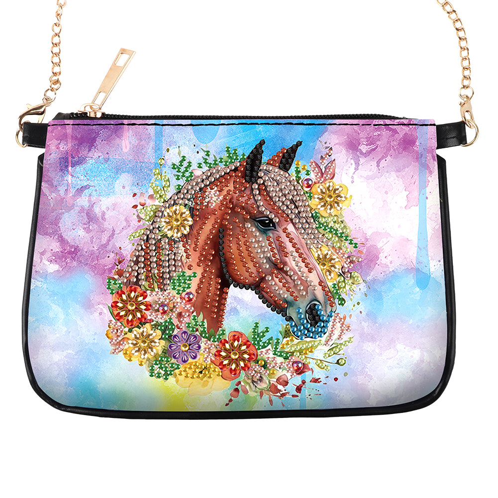 Colorful Pattern Diamond Painting Coin Chain Purse 5D Diamond Handmade Chain Bag