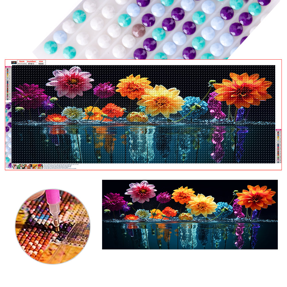 Diamond Painting - Full Round - Beautiful flowers (100*40CM)