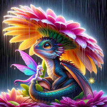 Load image into Gallery viewer, AB Diamond Painting - Full Round - Dragon and elf under flower umbrella (40*40CM)
