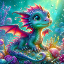 Load image into Gallery viewer, AB Diamond Painting - Full Round - Colorful dragon underwater (40*40CM)
