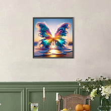 Load image into Gallery viewer, AB Diamond Painting - Full Round - Colorful butterfly on the beach (40*40CM)
