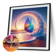 Load image into Gallery viewer, AB Diamond Painting - Full Round - Colorful butterfly on the beach (40*40CM)
