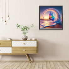 Load image into Gallery viewer, AB Diamond Painting - Full Round - Colorful butterfly on the beach (40*40CM)
