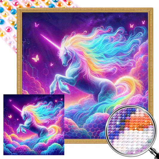 AB Diamond Painting - Full Round - Unicorn in the cloud (40*40CM)