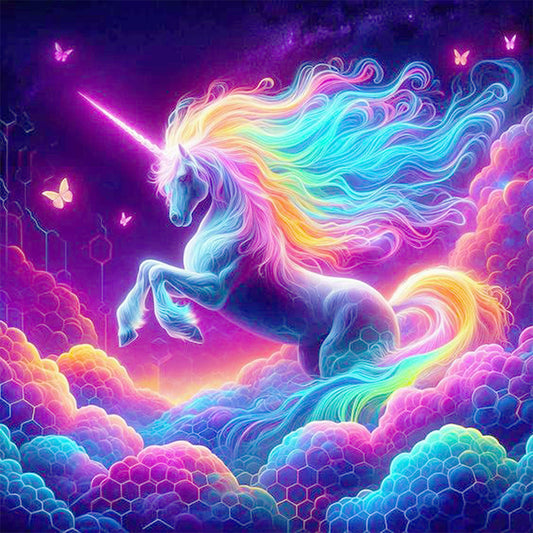 AB Diamond Painting - Full Round - Unicorn in the cloud (40*40CM)