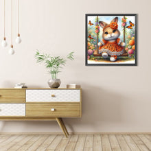 Load image into Gallery viewer, AB Diamond Painting - Full Round - Rabbit on swing (30*30CM)
