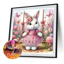 Load image into Gallery viewer, AB Diamond Painting - Full Round - Rabbit on swing (30*30CM)
