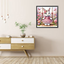 Load image into Gallery viewer, AB Diamond Painting - Full Round - Rabbit on swing (30*30CM)

