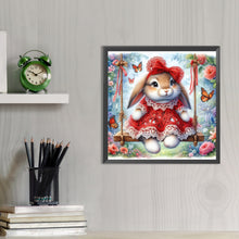 Load image into Gallery viewer, AB Diamond Painting - Full Round - Rabbit on swing (30*30CM)
