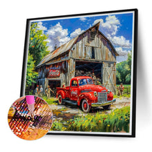 Load image into Gallery viewer, Diamond Painting - Full Round - Red classic car in the village (40*40CM)

