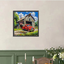 Load image into Gallery viewer, Diamond Painting - Full Round - Red classic car in the village (40*40CM)
