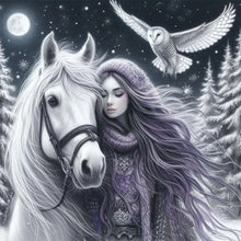 Load image into Gallery viewer, Diamond Painting - Full Round - Wolf and girl (40*40CM)
