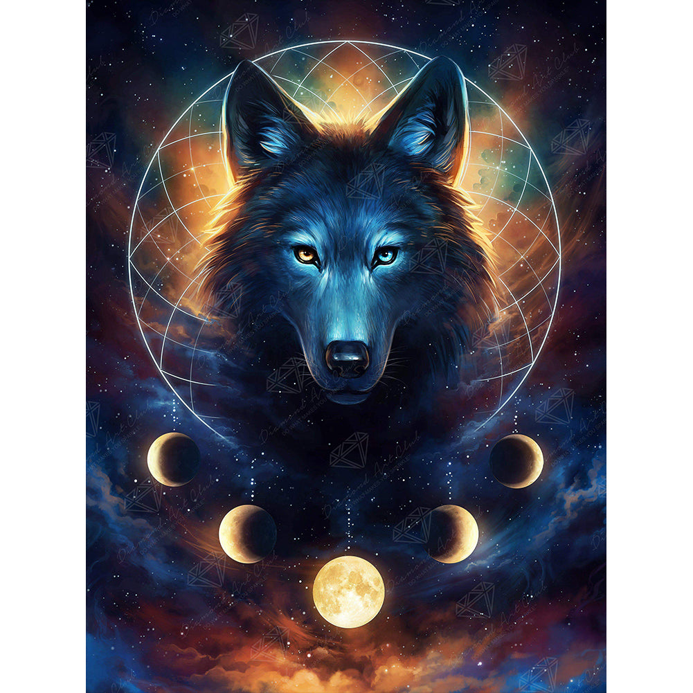 Diamond Painting - Full Round - Dream catcher wolf (30*40CM)