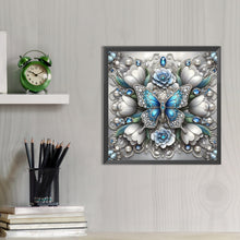 Load image into Gallery viewer, AB Diamond Painting - Full Round - White flower butterfly (30*30CM)

