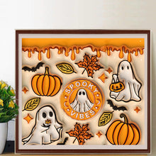 Load image into Gallery viewer, Diamond Painting - Full Round - Halloween pumpkin and ghost (50*45CM)
