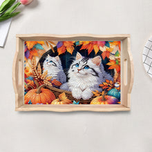 Load image into Gallery viewer, Wooden Butterfly and Flowers 5D DIY Diamond Painting Serving Tray for Home Decor
