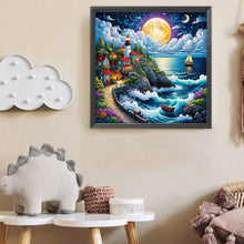 Load image into Gallery viewer, Diamond Painting - Full Round - Night Seaside town (50*50CM)
