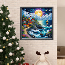 Load image into Gallery viewer, Diamond Painting - Full Round - Night Seaside town (50*50CM)
