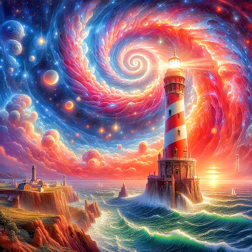 Diamond Painting - Full Round - Seaside lighthouse (50*50CM)