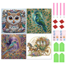 Load image into Gallery viewer, 4pcs Partial Special Diamond Painting Set - Owl bird carriage (30*30CM)
