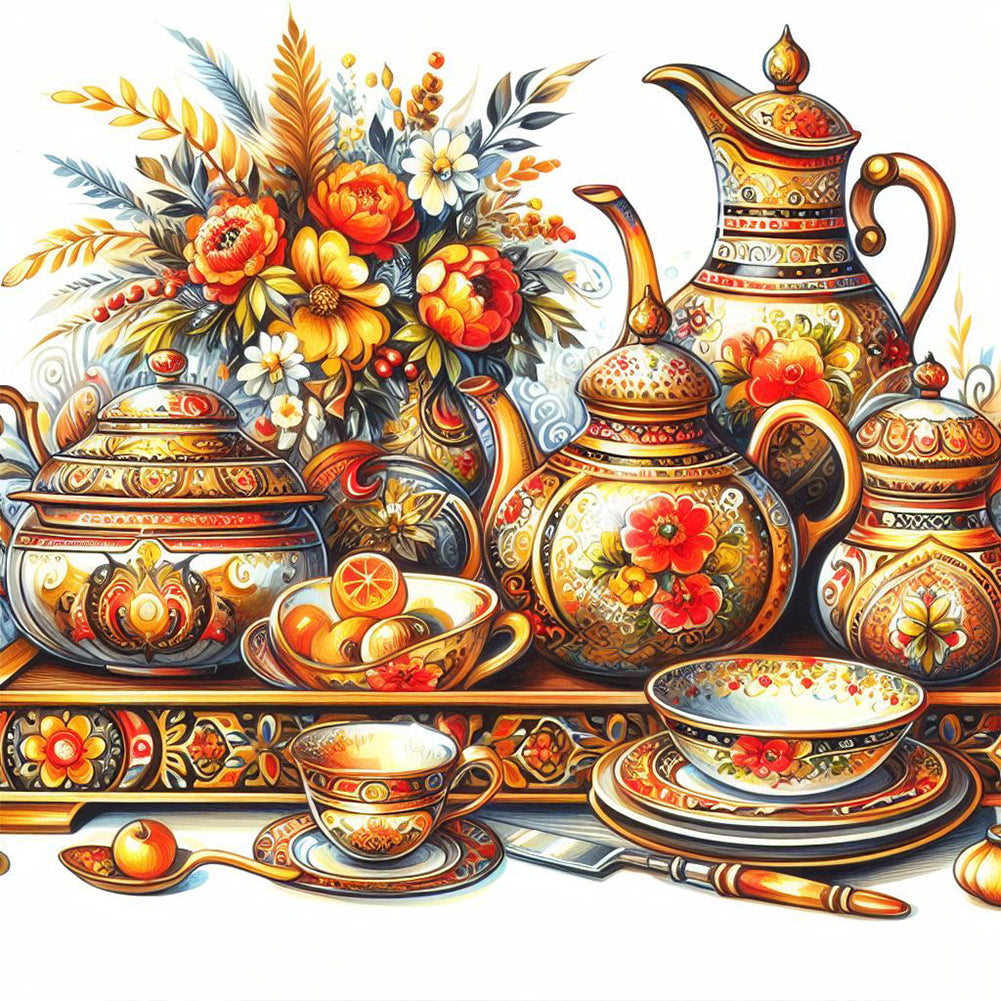 Diamond Painting - Full Round - Red pattern porcelain (40*40CM)