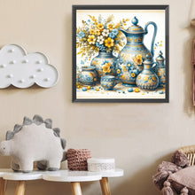 Load image into Gallery viewer, Diamond Painting - Full Round - Blue and yellow porcelain (40*40CM)
