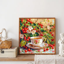 Load image into Gallery viewer, Diamond Painting - Full Round - Red bean and white flower porcelain cup (40*40CM)
