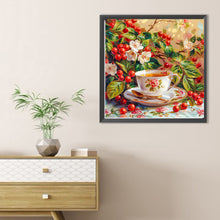 Load image into Gallery viewer, Diamond Painting - Full Round - Red bean and white flower porcelain cup (40*40CM)
