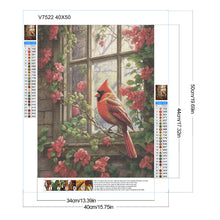 Load image into Gallery viewer, Diamond Painting - Full Round - Flower branch cardinal in front of the window (40*50CM)
