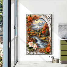 Load image into Gallery viewer, Diamond Painting - Full Round - Autumn landscape flower forest (40*60CM)
