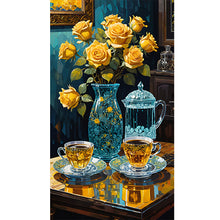 Load image into Gallery viewer, Diamond Painting - Full Round - Yellow rose tea set (40*70CM)
