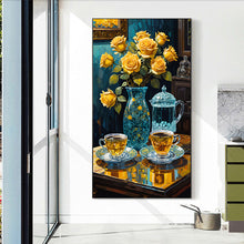 Load image into Gallery viewer, Diamond Painting - Full Round - Yellow rose tea set (40*70CM)
