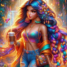 Load image into Gallery viewer, Diamond Painting - Full Round - Braided girl (40*40CM)
